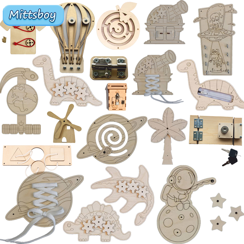 Kids Toys Videos - Montessori Busy Board Accessories Wooden Toys