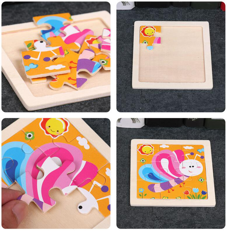4PCS/lot 3D Wooden Jigsaw Puzz - огляд і ціна Kids Toys Deals