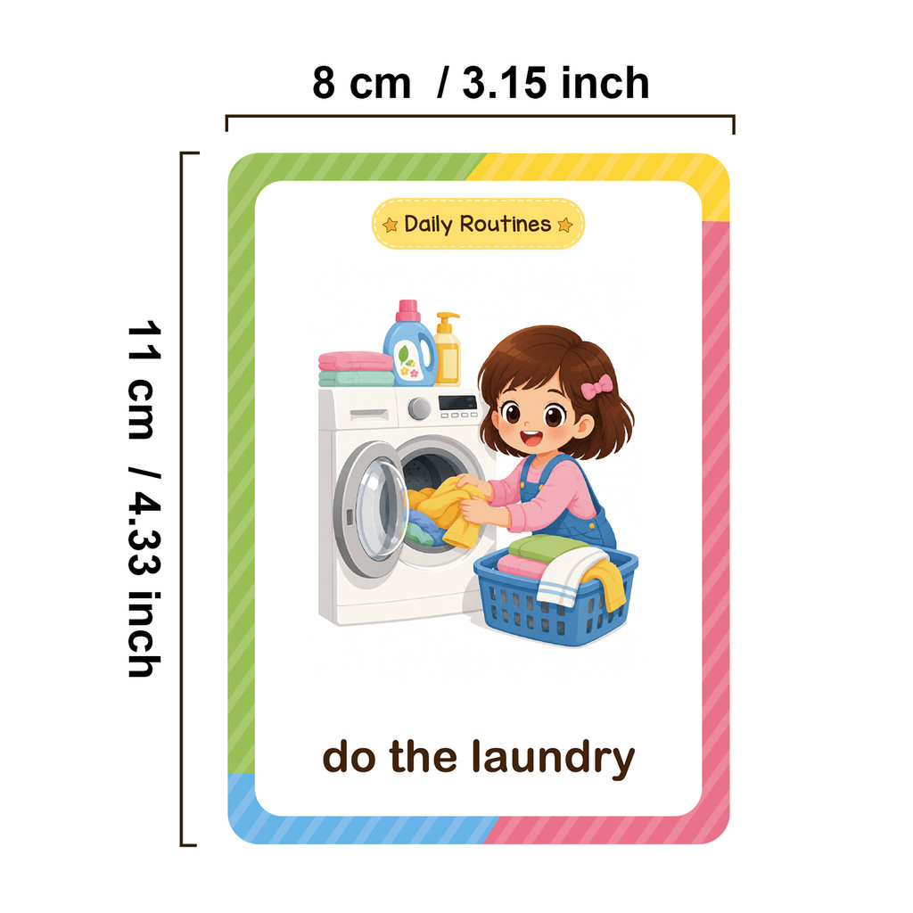 38 Words Daily Routines Learni - огляд і ціна Educational Flash Card
