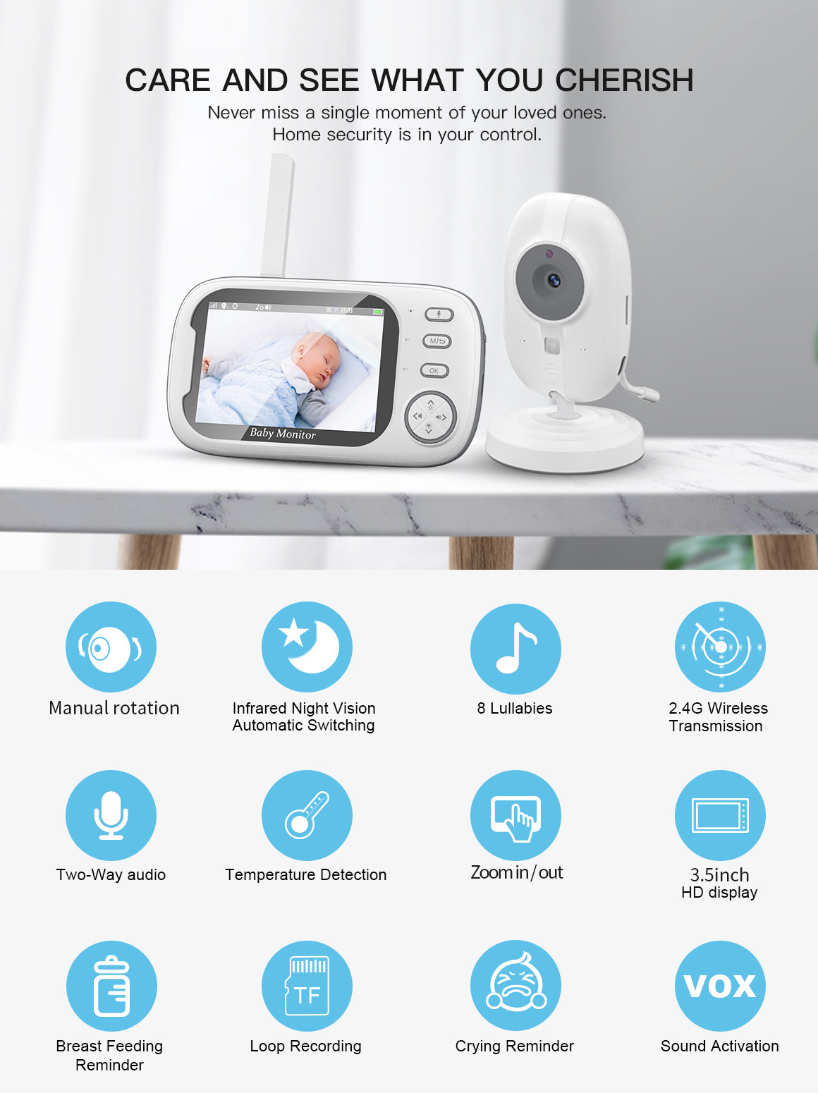 HTMCK 3.5 Inch Baby Monitor wi - огляд і ціна Kids Toys Youtube